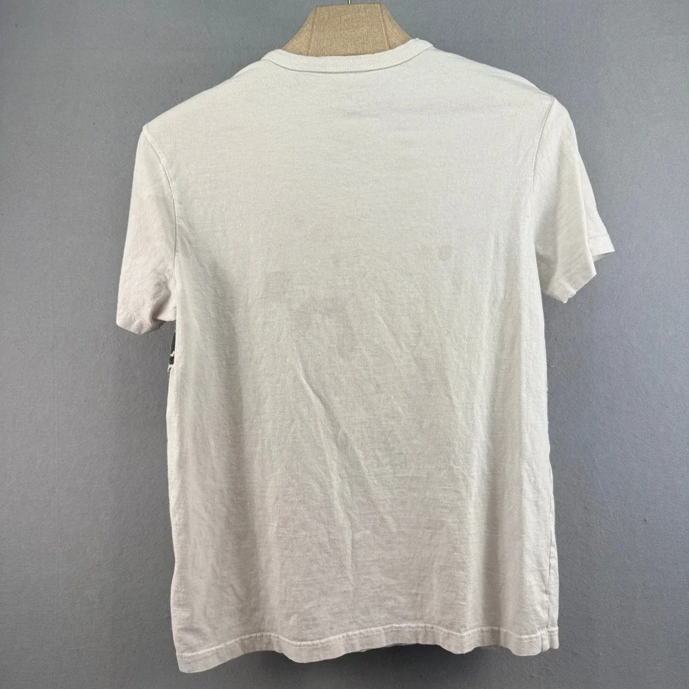 Guess Los Angeles Skyline Graphic V-Neck T-Shirt Mens Large White Blue Cotton‎ - Picture 3 of 9